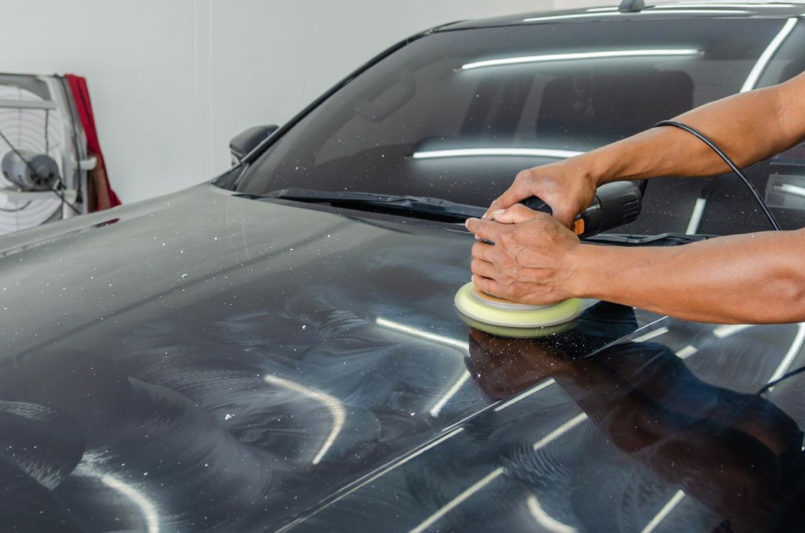Car detailing in progress, one example of a local service